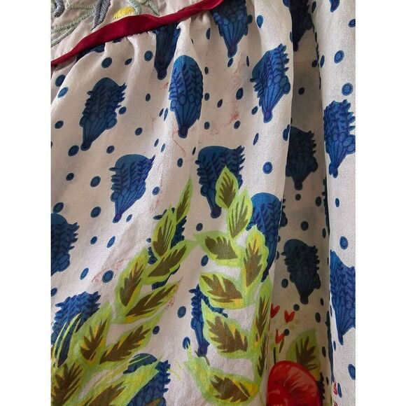 Women's‎ Johnny Was Silk Embroidered Floral Top Tunic Dress Size Medium - Picture 13 of 13